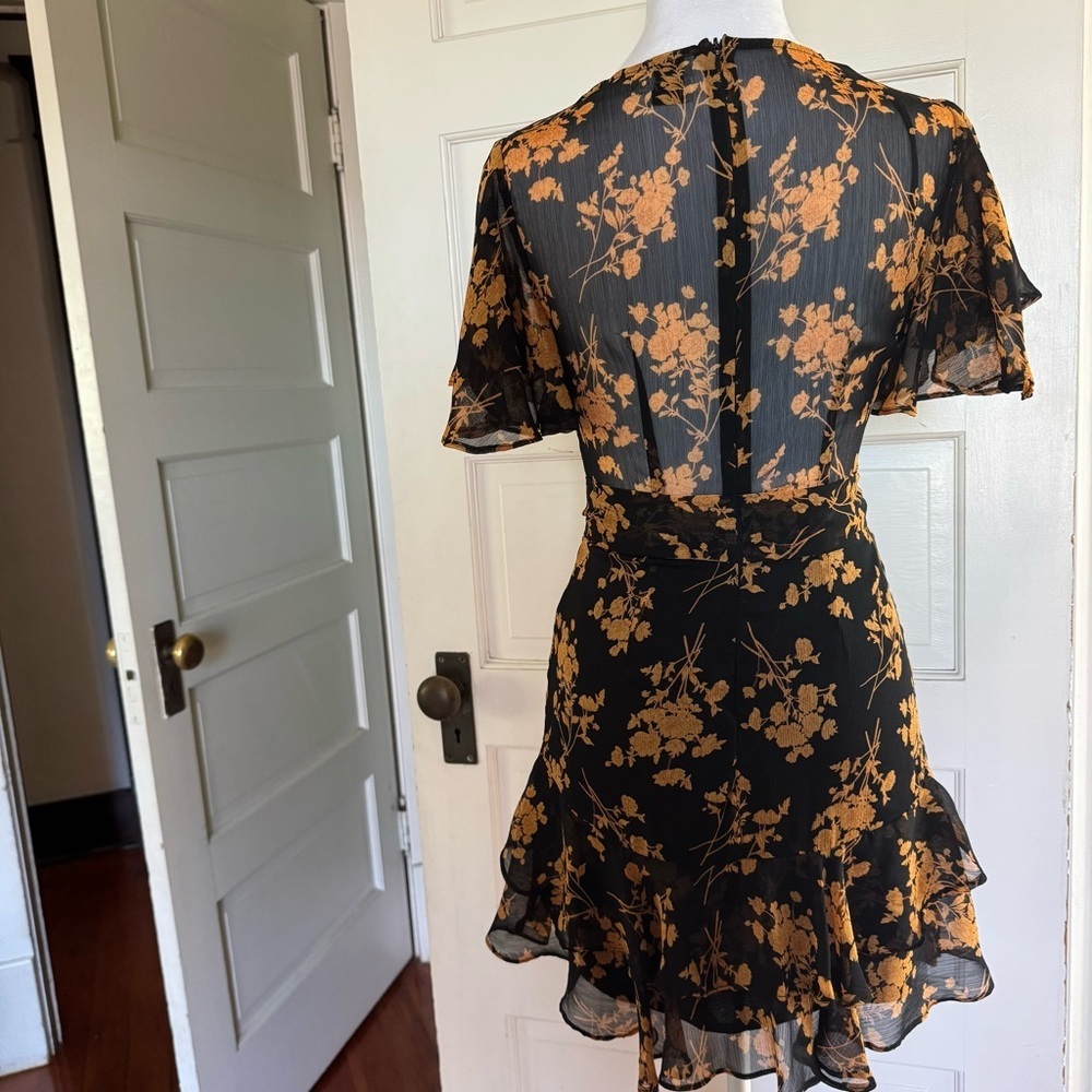 Princess Polly Black & Gold Ina Mini Dress size 2 - Picture 6 of 11